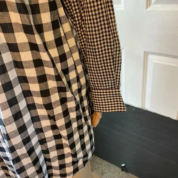 Style &Co Womens 1X Button Up Shirt Black White Gingham Light Cotton Westerncore - Picture 9 of 9
